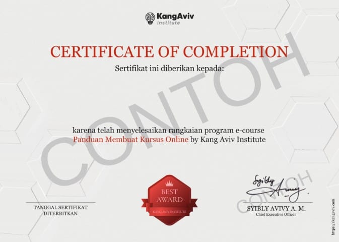 sertifikat cara membuat kursus online